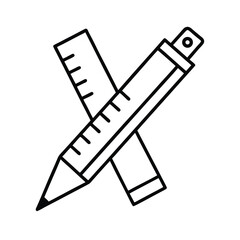 icon of a pencil and ruler for architecture