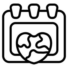 Earth day event Line Icon