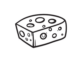 Minimalistic Swiss cheese line art vector illustration