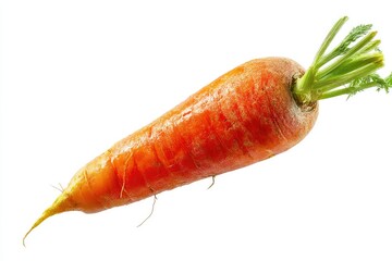 Vibrant Single Carrot: A Fresh, Detailed Still Life