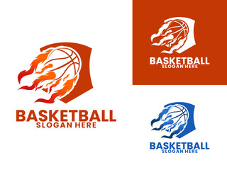Basketball Fire Shield logo design. Basketball tournament, Team, Club and League logo design inspiration