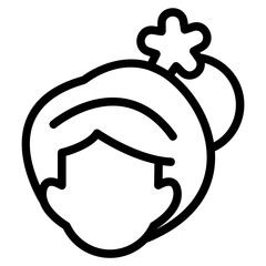 Kartini face Line Icon
