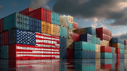 United States tariffs government import taxation,to increase the American economy.Industrial Tariffs growth.Import Trade Tariffs increase.Trade war policy in development.
