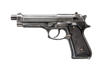 Steel Semi-Automatic Pistol: A Detailed Close-Up