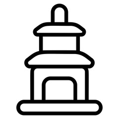 Traditional house Line Icon