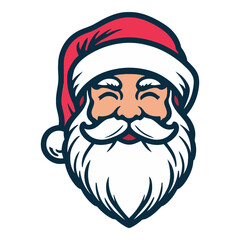 Happy Santa Claus Head Vector Illustration for Christmas