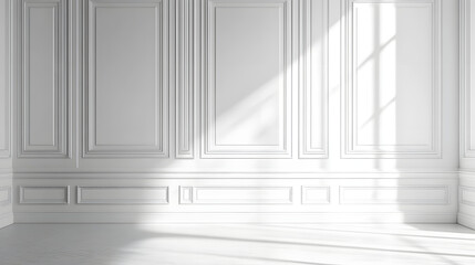 Fototapeta premium Elegant interior design showcase minimalist studio space photography bright sunlight modern aesthetics