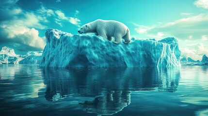 Naklejka premium Polar Bear on Iceberg