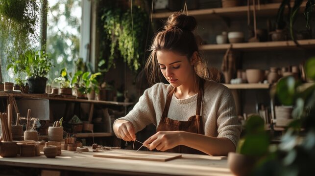 Engaging in analog hobbies like knitting, pottery, or woodworking to disconnect,