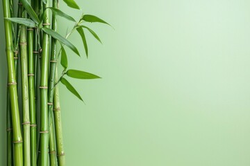 Bamboo growth in tranquil green space indoor plants nature calm environment close-up view serenity concept