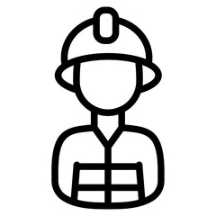 Construction laborers Line Icon
