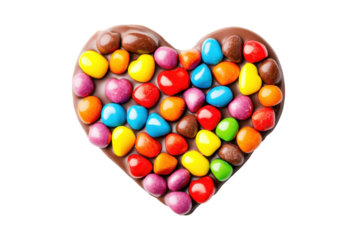 Bright and cheerful chocolate heart candy adds a playful touch to any sweet and loving moment