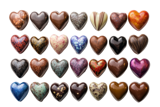 A collection of assorted chocolates in a heart shape turns any day into a sweet celebration