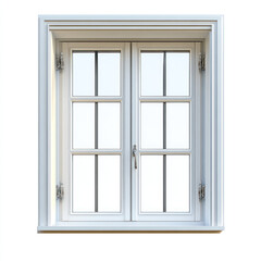 wooden window isolated on white