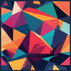 Abstract geometric patterns featuring bright colors and intricate shapes are trending for 2025