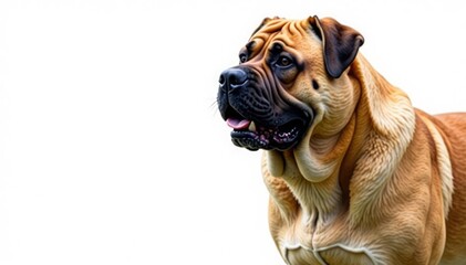 Majestic mastiff, powerful stance, white background, white background photography, dog, background