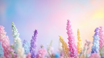 Naklejka premium Colorful flowers in soft pastel hues