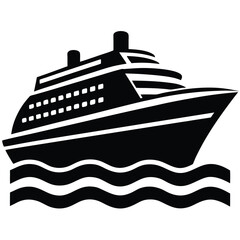 Obraz premium Large Cruise Ship on the Ocean Icon