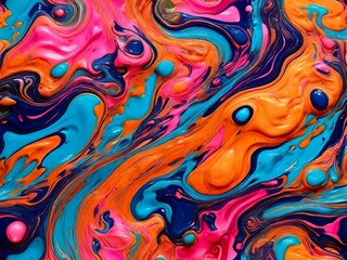 Obraz premium Vibrant Colorful Fluid Abstract Art