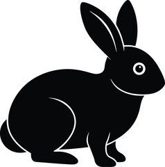 Black Rabbit Silhouette Vector Clipart – Bunny Outline Graphic Design