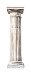 Obraz premium Ancient greek marble column with fluted design, cut out - stock png.