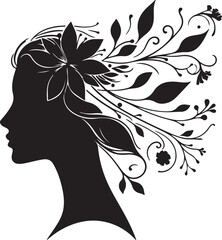 Floral Thoughts: A Woman's Mind in Bloom
Minimalist Woman Face Silhouette Vector for Wall Art and Print