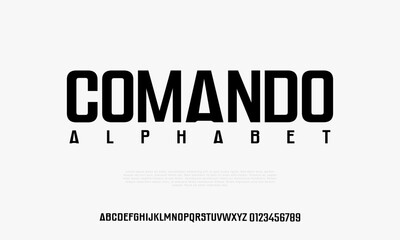 Bold Military Font Tactical Stencil Display Typeface EPS