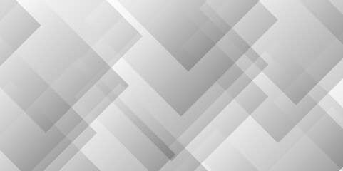 Abstract background with overlay layer. Modern banner geometric shapes creative design. White color technology concept geometric line vector background. Abstract gray transparent light background.	
