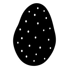 Minimal Potato Vector Icon Crisp Silhouette on White.