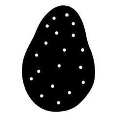 Potato Silhouette Vector Icon Clean Design on White Background.