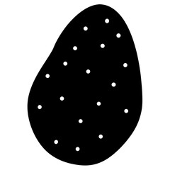 Minimal Potato Vector Icon Crisp Silhouette on White.