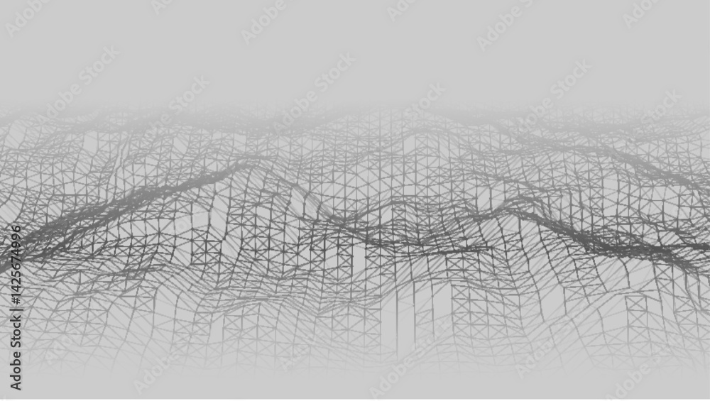 Aufkleber digital dynamic wave of particles and lines. abstract white futuristic background. big data visualiz