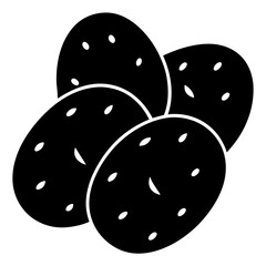 Simple Potato Silhouette Vector High-Quality White Background Icon.