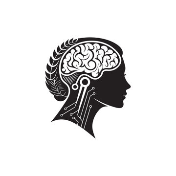recommend clip art: ai brain vector silhouette clip art logo collection