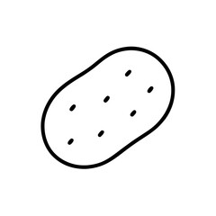 Potato Outline & Silhouette Icons Vector Style with White Backdrop.