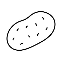 Potato Outline & Silhouette Icons Vector Style with White Backdrop.