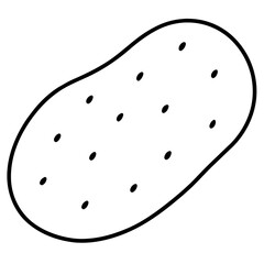 Potato Outline & Silhouette Icons Vector Style with White Backdrop.