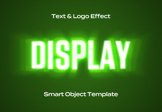 Screen Monitor TV VHS Display Text Logo Style Effect Mockup Logotype Template Shape