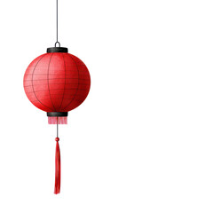 Obraz premium A vibrant red lantern symbolizing celebration and culture. isolated against a transparent background.
