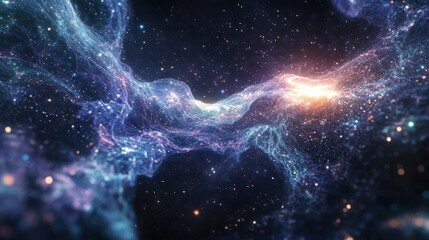 Obraz premium A beautiful depiction of cosmic nebulae and scattered stellar bodies