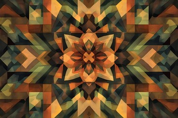 Intricate Geometric Patterns in Bold Earth Tones, Generative AI