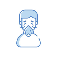 sneezing Vector icon