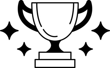 black and white icon of a golden trophy