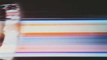 Dynamic interplay of colors and light evokes a sense of nostalgia with a vintage film effect