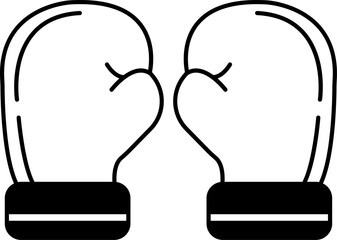 black and white icon of a pair of boxing gloves