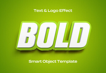Bold 3D Text Logo Style Effect Mockup Logotype Template Shape
