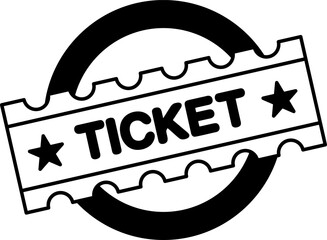 black and white single icon of a Muay Thai ticket