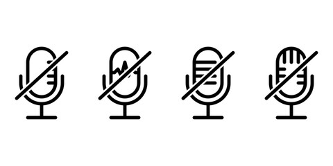 Microphone Icon Set. Different Microphone Collection. Symbol Of Podcast. Vector Illustration.