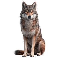 Fototapeta premium Majestic Gray Wolf Sitting Wildlife Photography Canine Portrait Wild Animal Image