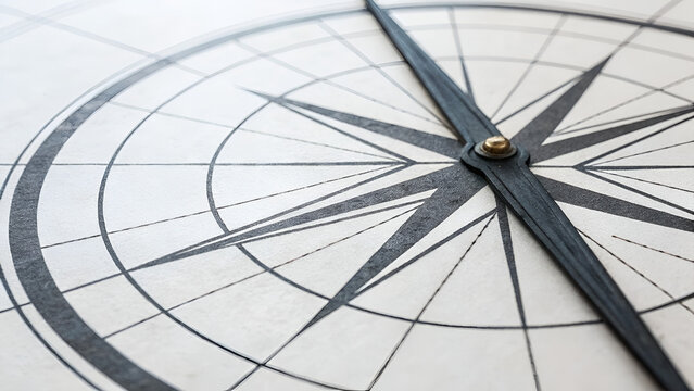 Solopreneur Business Freelance Independent Compass design on a textured surface, highlighting navigation and direction.